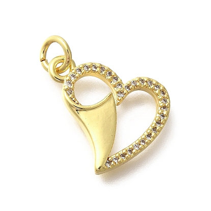Латунные микропаве прозрачные подвески с фианитом, сердце прелести, с целью перехода в кольце