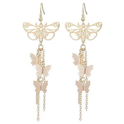 Butterfly Brass Charm Dangle Earrings for Women