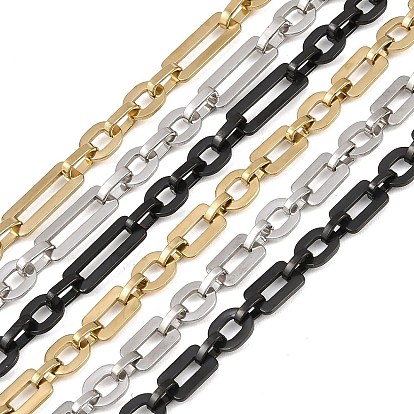 201 Овальные цепочки из нержавеющей стали с прямоугольными звеньями, ионное покрытие (ip), несварные, с катушкой