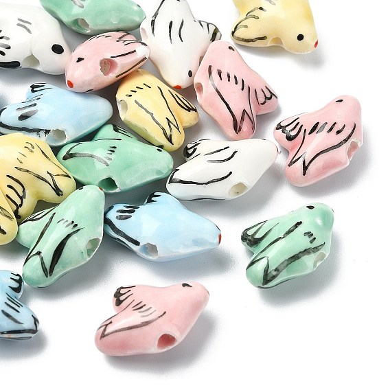 20шт 5 цвета фарфоровые бусины ручной работы, пастельный фарфор, голубь