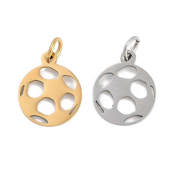 Ионное покрытие (ip) 304 брелоки из нержавеющей стали, с целью перехода в кольце, лазерная резка, футбольное очарование