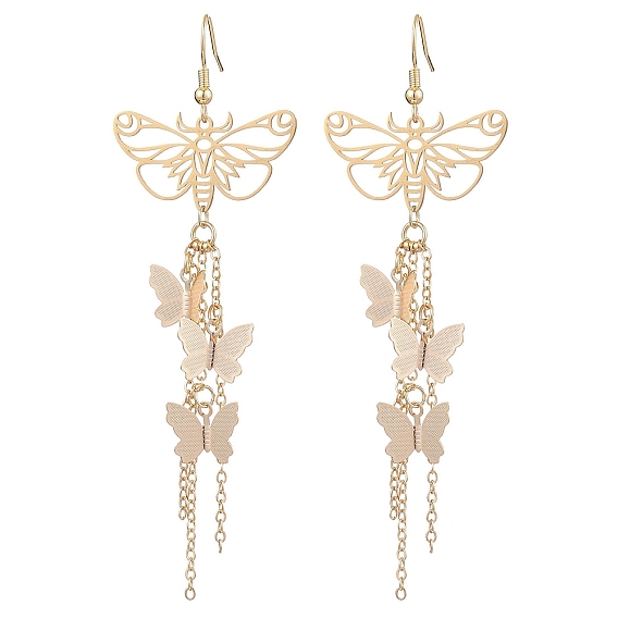 Butterfly Brass Charm Dangle Earrings for Women