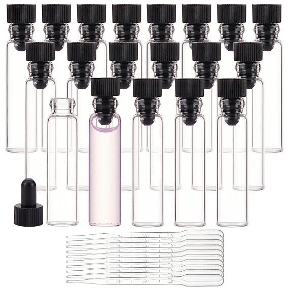 Наборы для распыления духов, в том числе 100 наборы наборы стеклянная многоразовая бутылка, флаконы для образцов, с 10шт одноразовыми пластиковыми пипетками для переноса