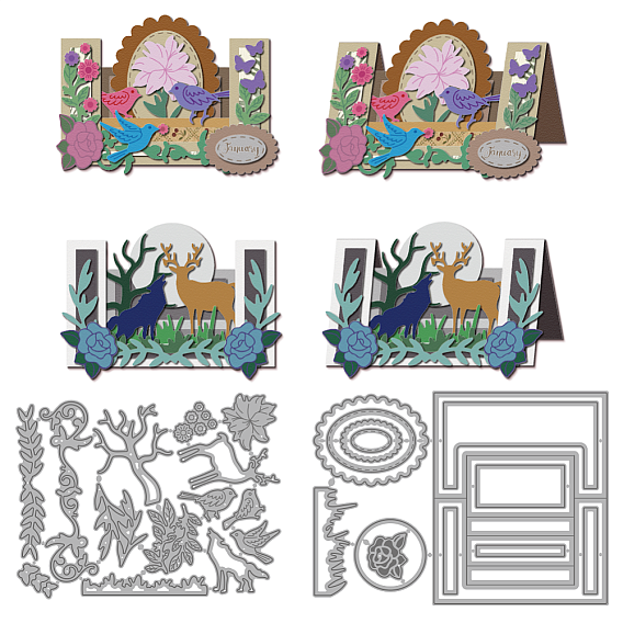 Трафареты для резки из углеродистой стали с изображением птиц и оленей, для diy scrapbooking, Фотоальбом, декоративная бумага для тиснения, форма для поздравительных открыток