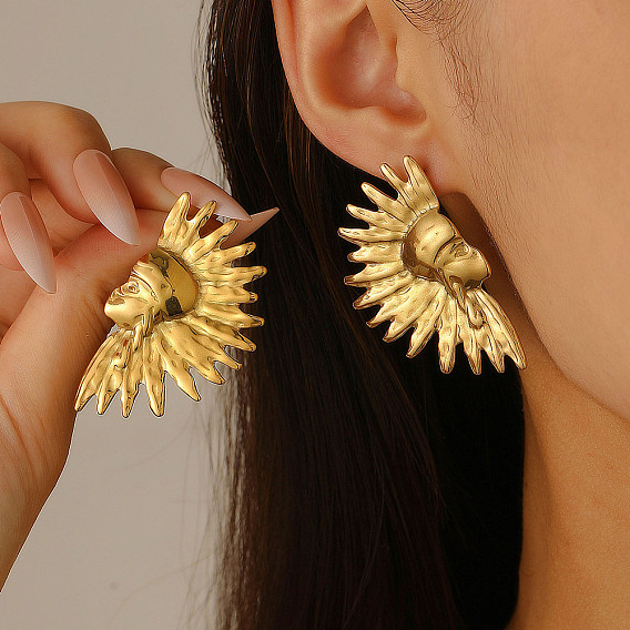 304 серьги из нержавеющей стали горный хрусталь, с эмалью