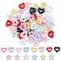 80Pcs 2 Styles Acrylic Beads, Bead in Bead, Star & Heart