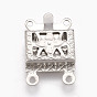 201 Stainless Steel Multi-Strand Box Clasps, Square