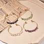 Natural Mixed Stone Beads Wrap Cuff Bangle, Torque Bangle for Women, Golden