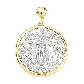 Латунные большие кулоны, плоские круглые подвески и подвески с изображением Девы Марии