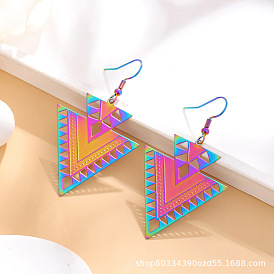 Полые треугольные 304 серьги-подвески из нержавеющей стали