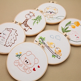 DIY Embroidery Kits, Including Printed Fabric, Embroidery Thread & Needles, Embroidery Hoop