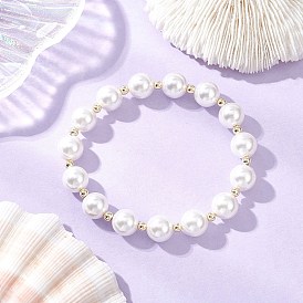 Браслеты из круглых бусин с ракушками и жемчугом для женщин, с немагнитных синтетическими гематита бисера