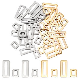 48 шт. 4 стиль 201 соединительные кольца из нержавеющей стали, прямоугольные