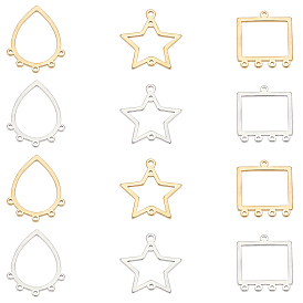 36 шт. 6 стиль звезда, прямоугольник и капля 201 компоненты люстры из нержавеющей стали ссылки, лазерная резка