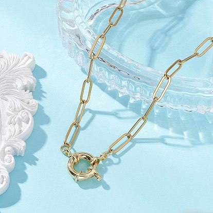 304 женские ожерелья-цепочки со скрепками из нержавеющей стали, с латунной застежкой 