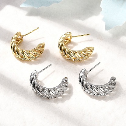 Серьги-гвоздики из латунного микро-паве, стойки покрытие, долговечный, без кадмия и без свинца