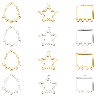 36 шт. 6 стиль звезда, прямоугольник и капля 201 компоненты люстры из нержавеющей стали ссылки, лазерная резка