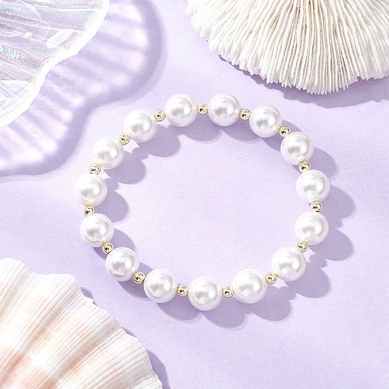 Браслеты из круглых бусин с ракушками и жемчугом для женщин, с немагнитных синтетическими гематита бисера