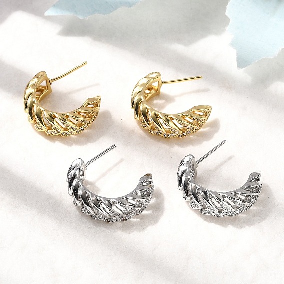 Серьги-гвоздики из латунного микро-паве, стойки покрытие, долговечный, без кадмия и без свинца