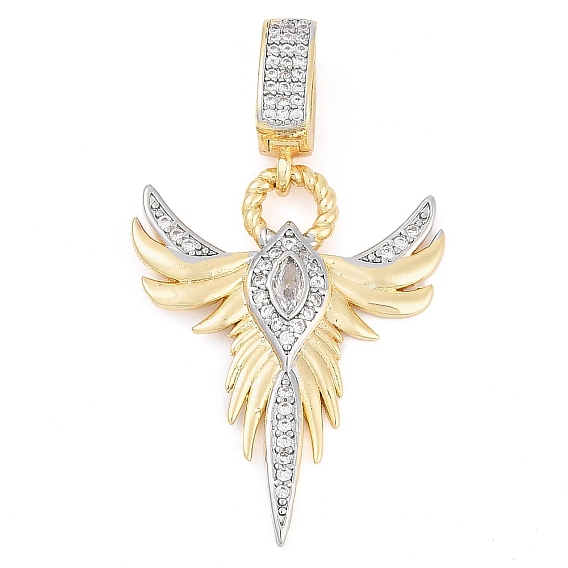 Латунные микро проложить кубического циркония подвески, без кадмия и без свинца, крылатые прелести