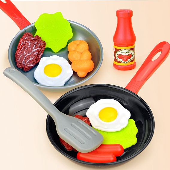 Dollhouse Miniature PP Pots and Pans, Mini Kitchen Vegetable and Food Sets, Cooking Game Birthday Party Gift