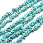 Synthetic Turquoise Chip Bead Strands, Dyed, 5~8x5~8mm, Hole: 1mm, about 31.5 inch