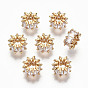 Brass Micro Pave Clear Cubic Zirconia Beads, Nickel Free, Donut