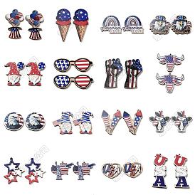 16 pcs 16 styles grands pendentifs en bois peint à la bombe