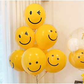 Smiling Face Rubber Balloon, for Party Festival Home Decorations