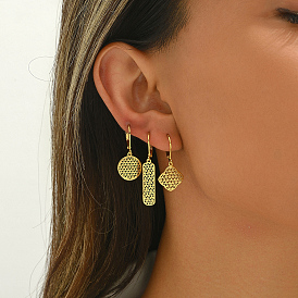 Полые серьги с застежкой-рычагом из латуни, реальный 18 k позолоченный