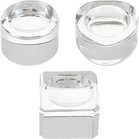 3шт 3 стиль стеклянный кристалл сфера дисплей стенд, хрустальный шар дисплей, квадратный, плоские круглые и сердце