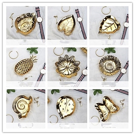 Golden Plated Ceramic Jewelry Plate, Storage Tray for Rings, Necklaces, Earring