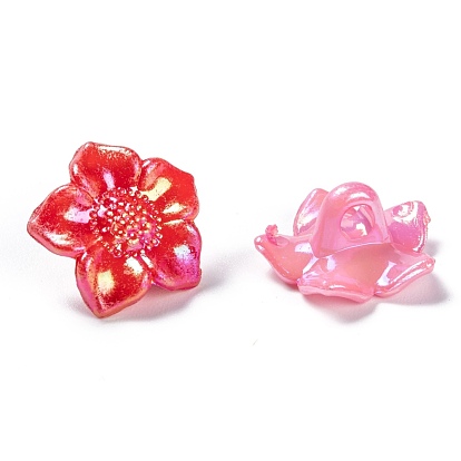 Opaque AS Plastic Shank Buttons, Pearlized, Flower