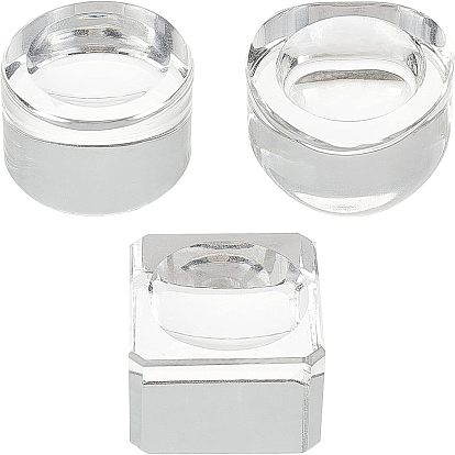 3шт 3 стиль стеклянный кристалл сфера дисплей стенд, хрустальный шар дисплей, квадратный, плоские круглые и сердце