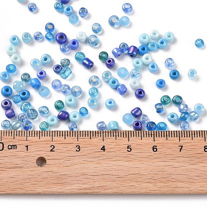 Opaque Colours Luster & Silver Lined & Transparent & Frosted Colours Glass Seed Beads, Round Hole, Round