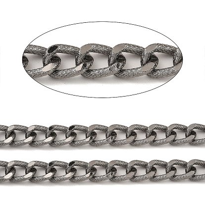 Aluminium Curb Chains, Texture, Unwelded, with Spool