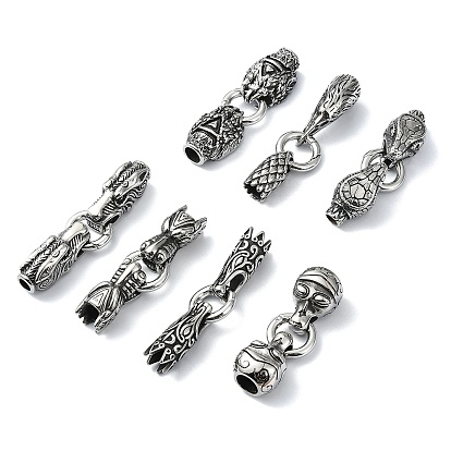 Тибетский стиль 304 пружинные кольца из нержавеющей стали, ручная полировка