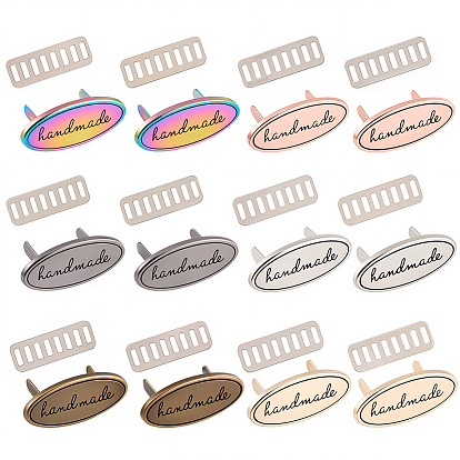 12 шт. 6 цвета овальные декоративные пряжки из сплава ручной работы, с железной шайбой, мешок украшения