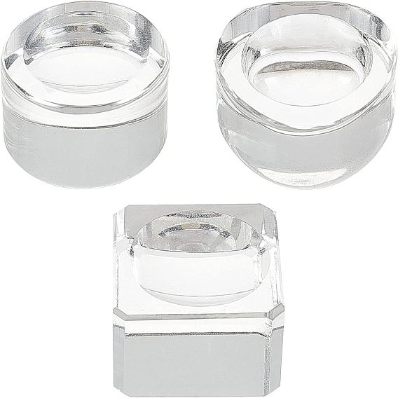 3шт 3 стиль стеклянный кристалл сфера дисплей стенд, хрустальный шар дисплей, квадратный, плоские круглые и сердце