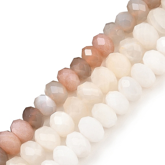 Натуральный лунный камень бисер нитей, рондель, граненые