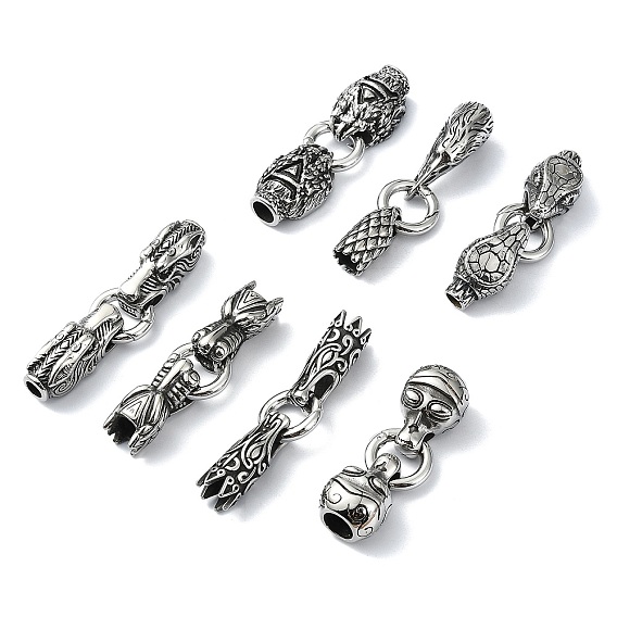 Тибетский стиль 304 пружинные кольца из нержавеющей стали, ручная полировка