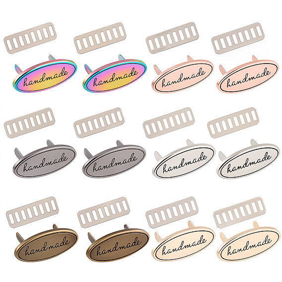 12 шт. 6 цвета овальные декоративные пряжки из сплава ручной работы, с железной шайбой, мешок украшения