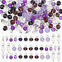120pcs 8 pendentifs en verre et acrylique de style, avec les accessoires en laiton, formes mixtes, platine