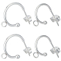 20шт. 2 размер 304 фурнитура для сережек-гвоздиков из нержавеющей стали, серьги-полукольца фурнитура с петлями, с латунной фрикционной ушной гайкой из 20 шт.
