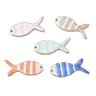 304 Stainless Steel with Enamel Pendants, Fish Charms, Ion Plating(IP), Real 18K Gold Plated