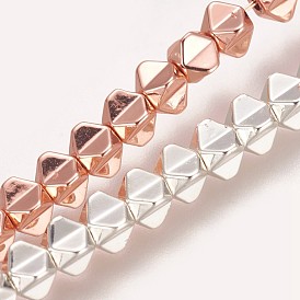 Electroplated Non-magnetic Synthetic Hematite Beads Strands, Long-Lasting Plated, Polygon