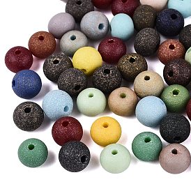 Матовые стеклянные бусины, круглая и ронель
