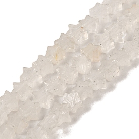 De perlas de cristal de cuarzo natural hebras, cuentas de estrella de cristal de roca