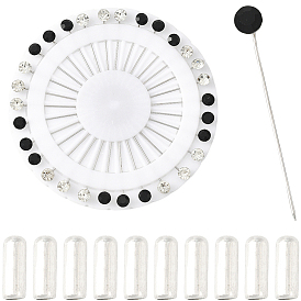 1 набор железных брошей со стразами, с 10шт. латунной фурнитурой для броши, английские булавки для шитья без зацепок для женских украшений, шалей, свадебных украшений