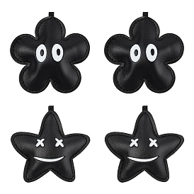 4 шт. 2 стили подвески из искусственной кожи, цветок и звезда